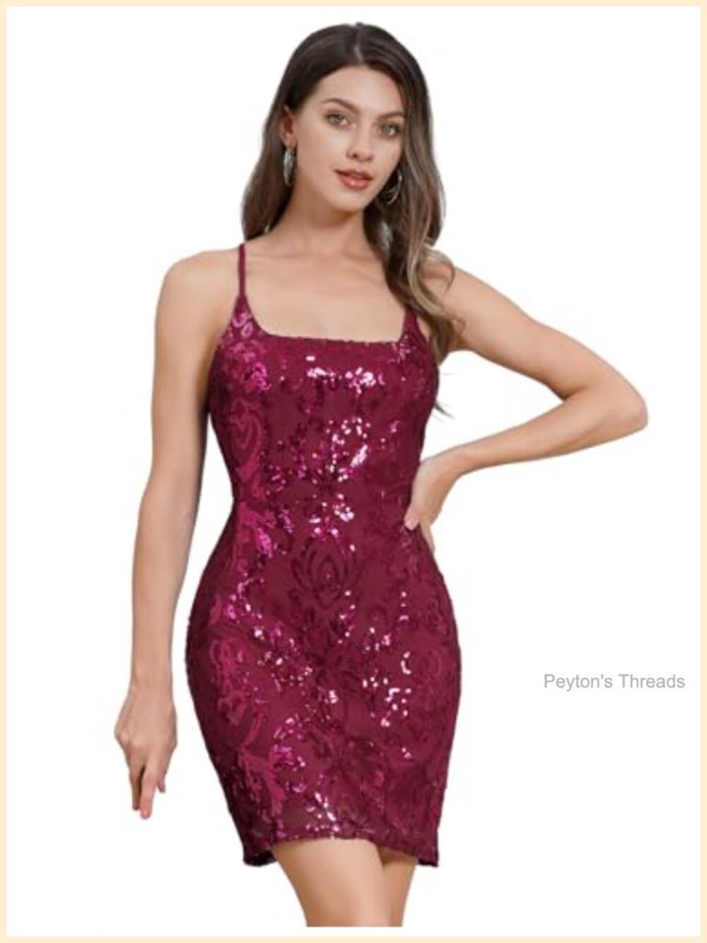 Women's Sparkly Sequin Bodycon Mini Dress Spaghetti Straps Backless Party